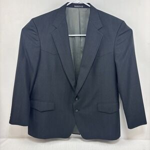 VTG Dallas Western Apparel Men's Gray Pinstripe Blazer Suit‎ Jacket Size 48R EUC